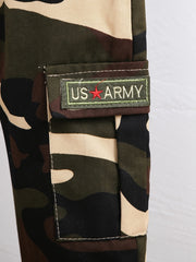 Boys Camo Cargo Pant Plush Warm Winter Trousers Kids Clothes
