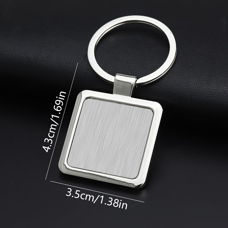 1pc Metal Keychain Blank Keyring Stainless Steel Keyplate
