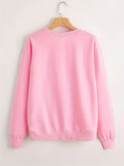 Pink Ghost Print Sweatshirt for Women