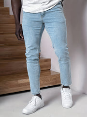 Men's Slim Fit Cotton Jeans Straight Leg