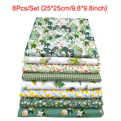 8pcs Multicolor Patchwork Fabric Cotton Floral Printed