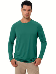 Men's UPF 50 Sun Protection Shirt Active Quick Dry Long Sleeve Rash Guard