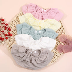 1pc Baby Soft Bib 6 Layer Cotton Infants Plain Crepe Bib Newborn Toddler