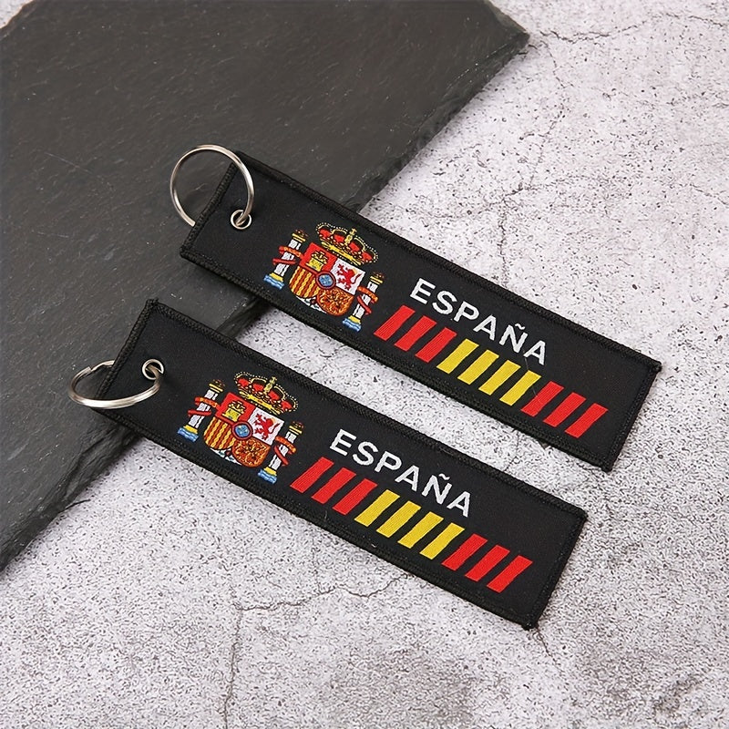 Double Sided Letter Embroidery Keychain Keyring Bag Hanging Pendant Key Chain