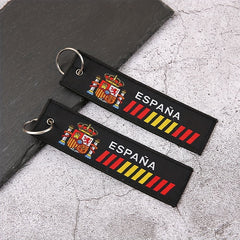 Double Sided Letter Embroidery Keychain Keyring Bag Hanging Pendant Key Chain