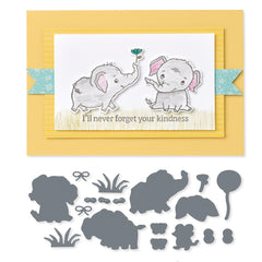 Elephant Metal Cutting Dies And Stamps For Scrapbooking