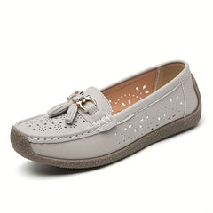 Women's Hollow & Mental Loafers Slip on Low Top Shoes