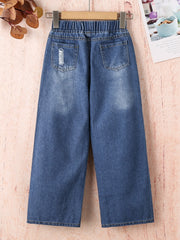 Girls Wide Leg Ripped Jeans
