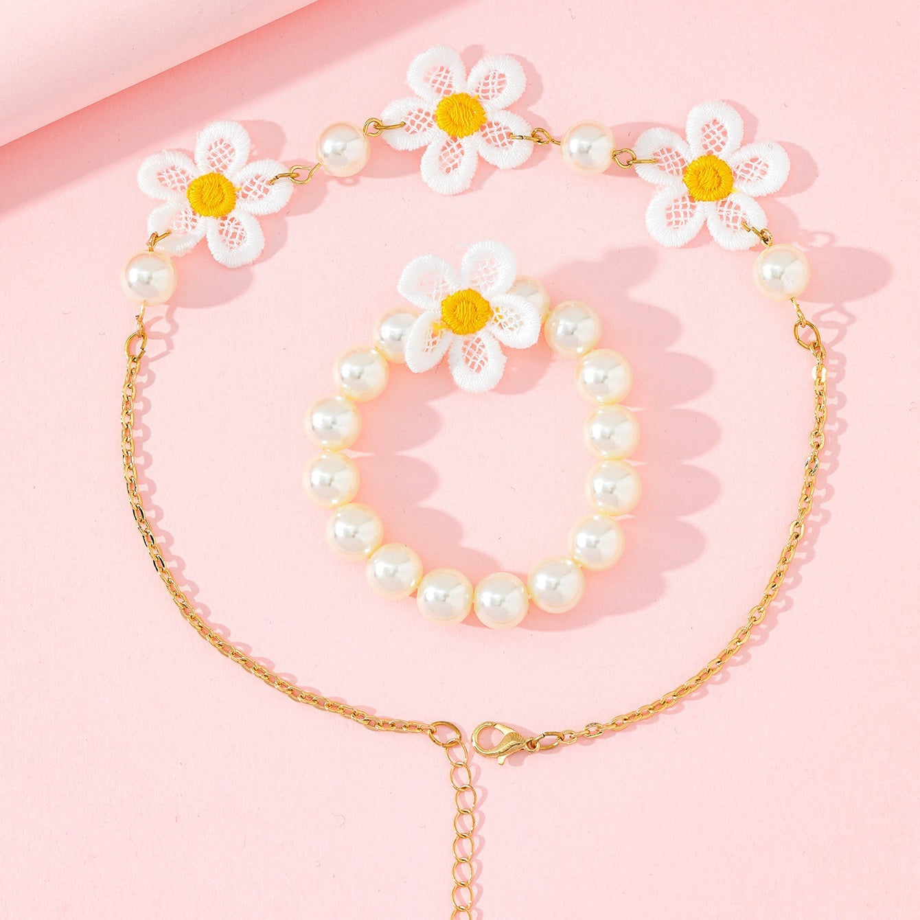 Girls Embroidered Flower Accessories Set