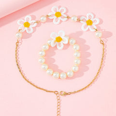 Girls Embroidered Flower Accessories Set