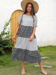 Floral Print Dress Casual Puff Sleeve Dress Women's Clothing