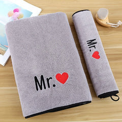 Couple Towel Set Soft Hand Towel Coral Velvet Bath Towel
