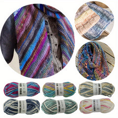 Rainbow Gradient Wool Yarn for DIY Scarf