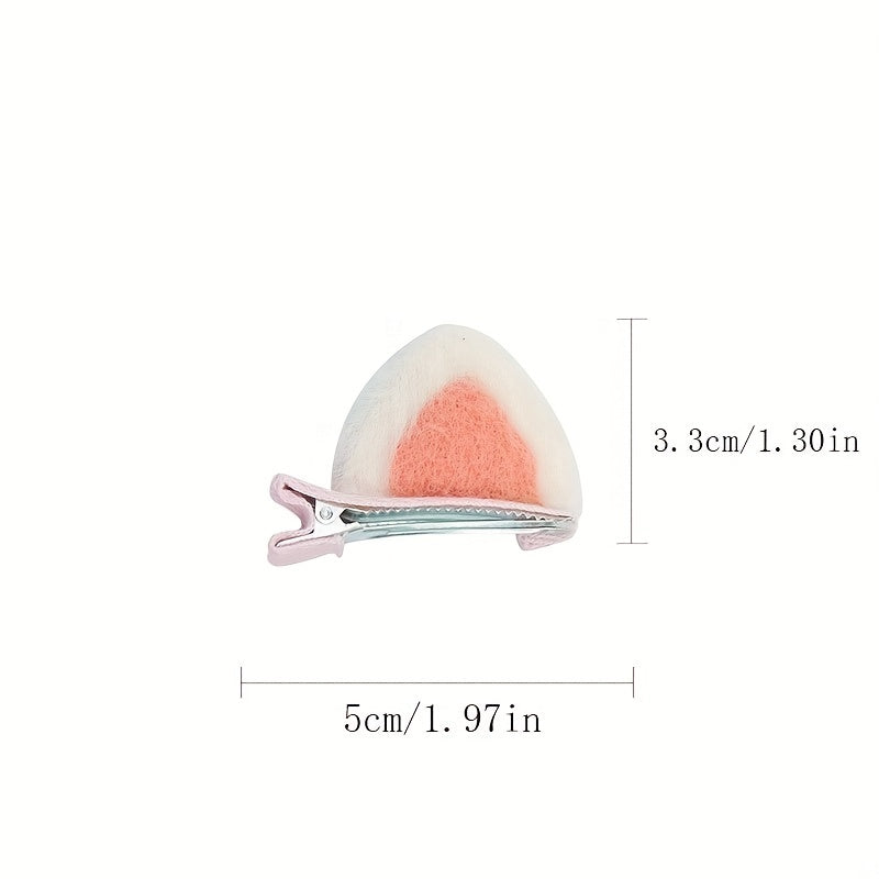 Cat Ears Plush Bangs Clip Hair Clips Hair Accessories for Girls