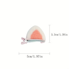 Cat Ears Plush Bangs Clip Hair Clips Hair Accessories for Girls