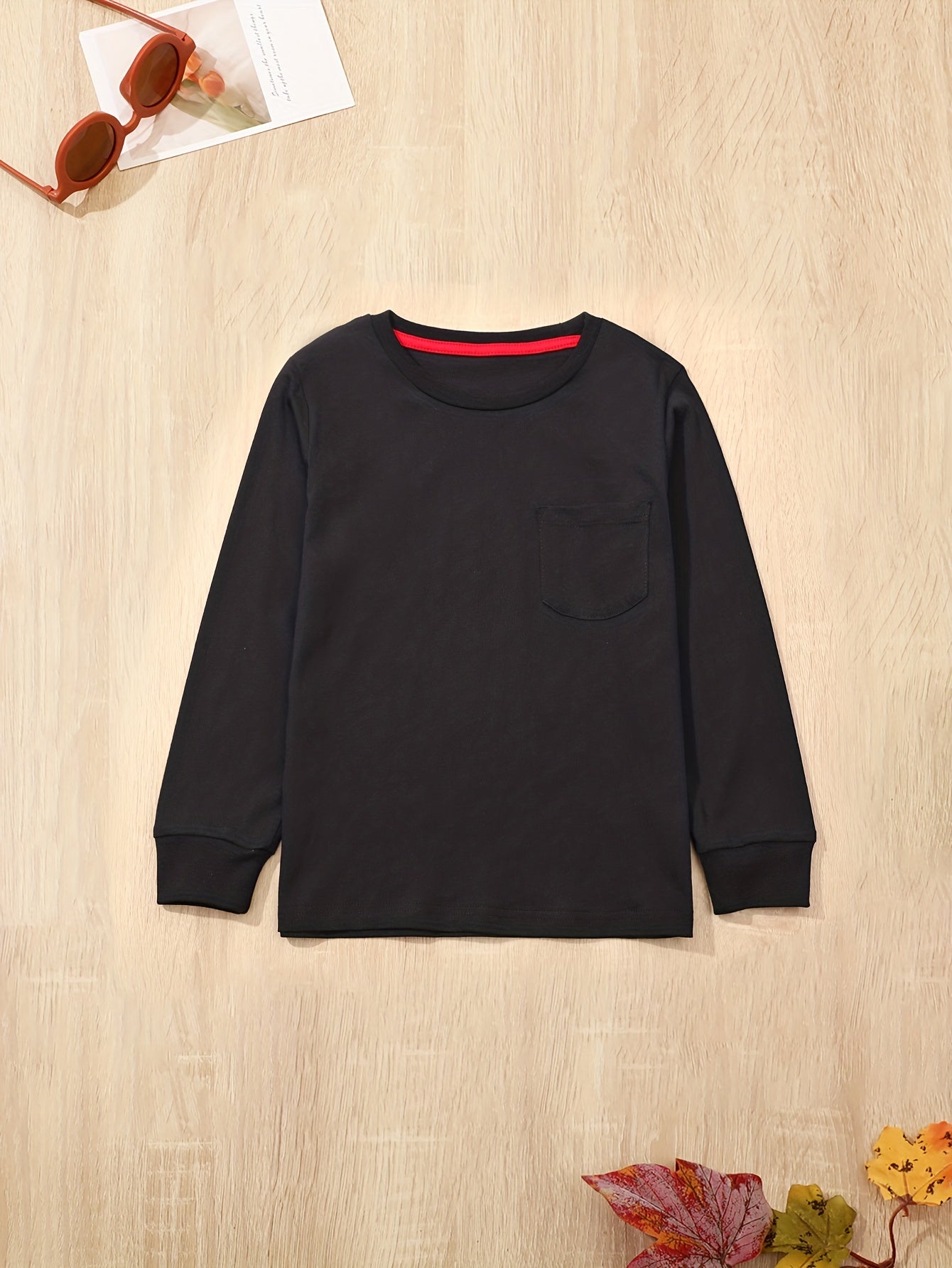 Boy's Solid Bottoming T shirt Kids Children Casual Long Sleeve Basic Tee Tops