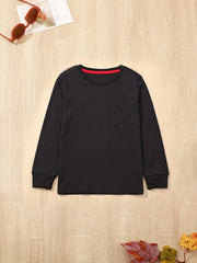 Boy's Solid Bottoming T shirt Kids Children Casual Long Sleeve Basic Tee Tops