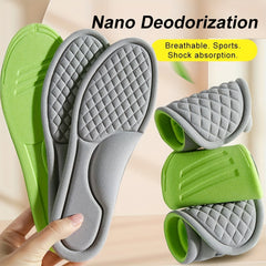 Memory Foam Insoles For Shoes Men Women Nano Antibacterial Massage Sport Insole