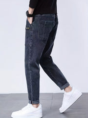 Men's Casual Denim Harem Pants w/ Pockets
