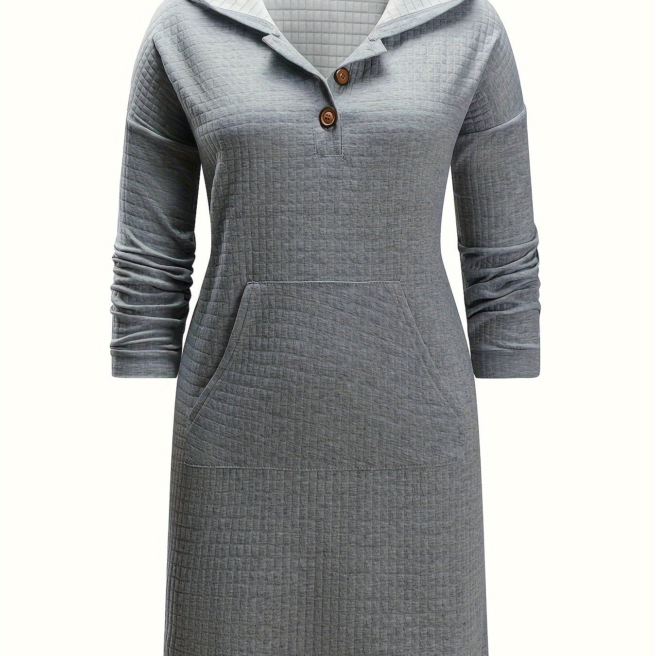 Waffle Hooded Sweatshirt Dress