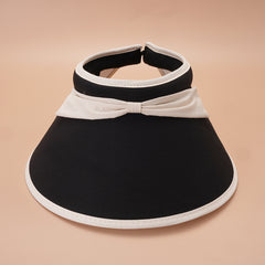 Wide Brim Block Visors Bow Sun Hats Cotton Blend Sunscreen UV Protection