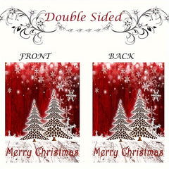 1pc Merry Christmas Garden Flag Red Christmas Tree Pattern 12in 18in