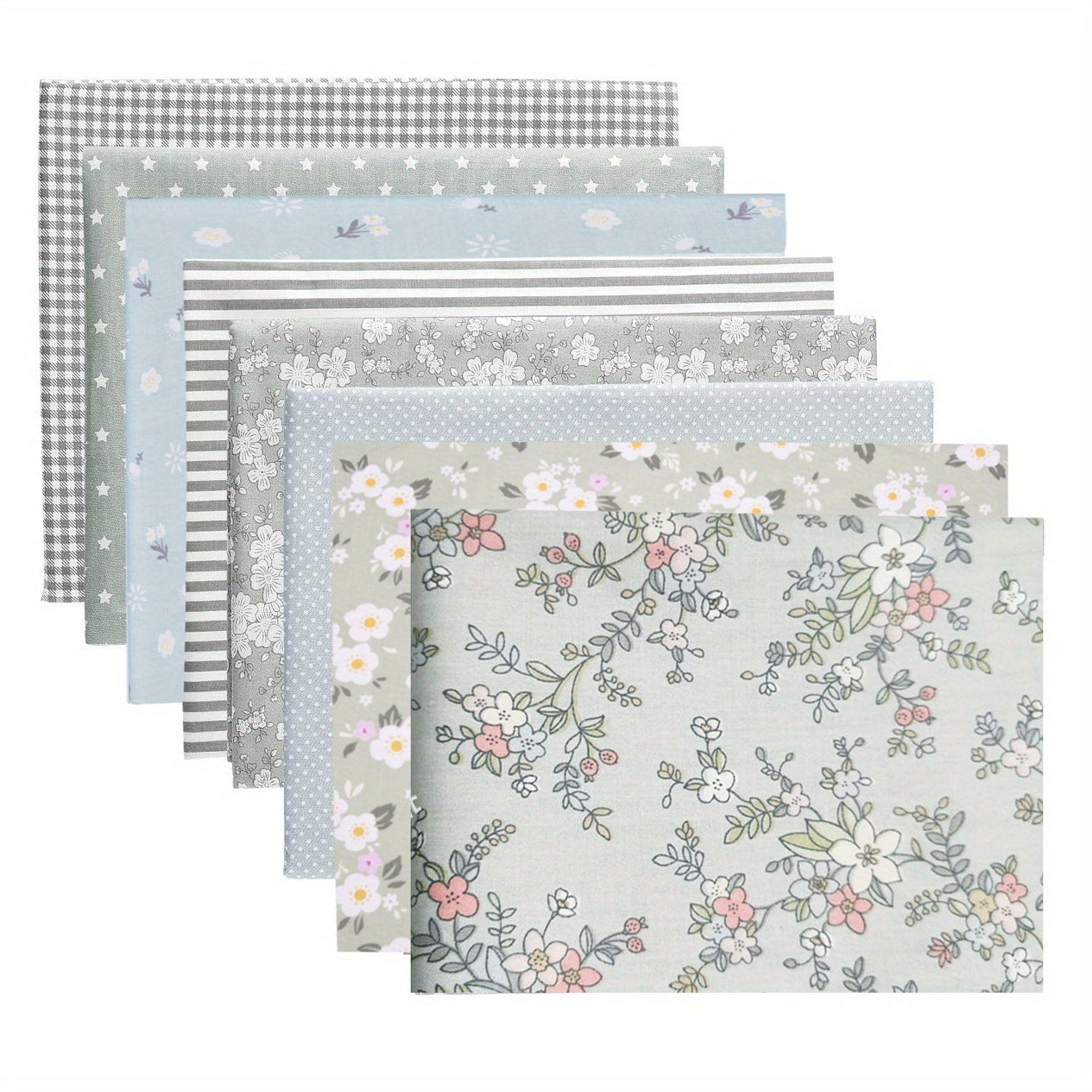 8pcs Fat Quarter Fabric Bundles 100 Cotton 20'' X 20'' Quilting Craft Fabric