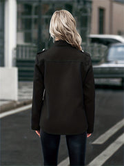Button Decor Jacket Casual Open Front Outerwear