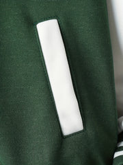 Boy's Preppy Style Baseball Jacket & Sweatpants Set
