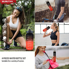 Motivational Water Bottle Set 64oz 28oz 14oz 9oz With Straw