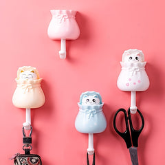 Cute Kitten Coat Hook with Punch-Free Installation