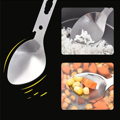 Camping Survival Multi-Tool: Fork, Spoon, Bottle Opener, Fish Harpoon