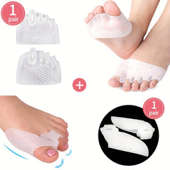 2 Pairs Silicone Forefoot Pad Cushion Gel Insoles Toe Separator Hallux Valgus