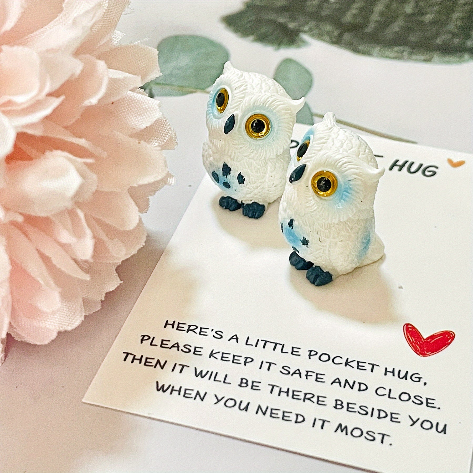 Whimsy Owl Pocket Figurine Resin Collectible with Unique Keepsake Gift