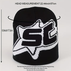 Y2K Candy Couple Beanie Letter Jacquard Skull Cap Hip Hop Ski Hat
