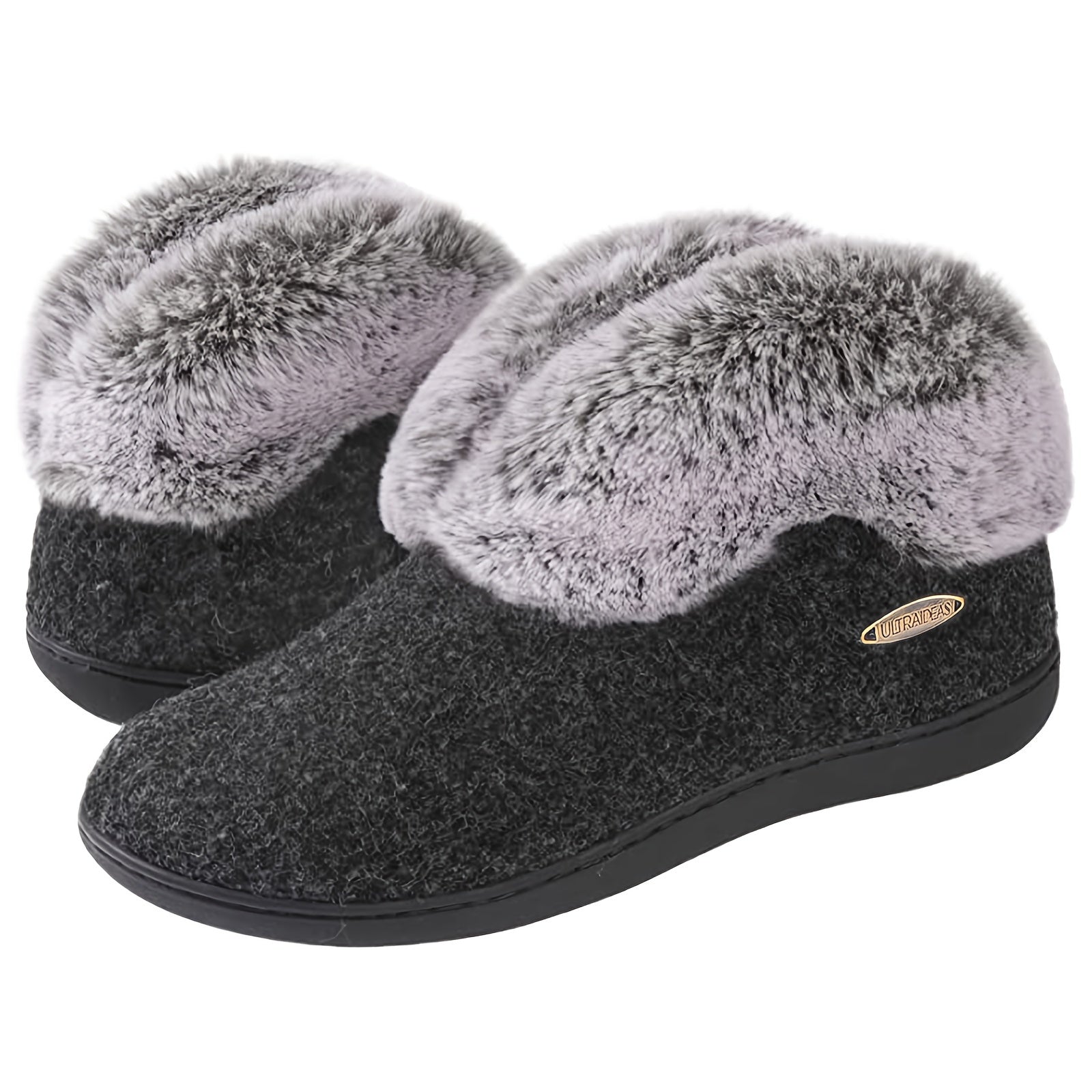 Women's Fuzzy Indoor Outdoor Slippers Solid Comfort Shoes
