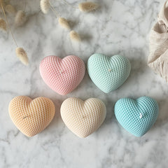 3D Grid Heart Silicone Candle Mold Soap Mousse Chocolate Cake Resin