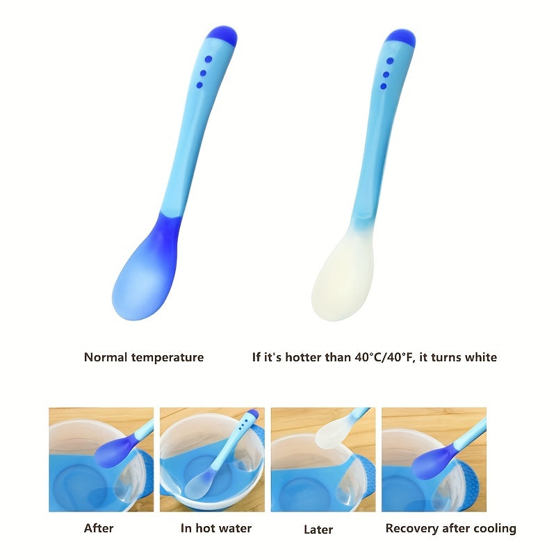 Temperature Sensitive Spoon Baby Bowl with Suction Cup