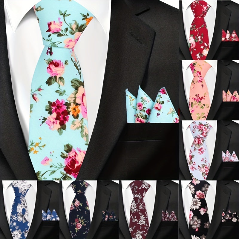 Men's Printed Fabric Tie Pocket Towel Set