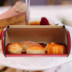 Metal Drum Bread Box French Vintage Style Kitchen Storage Supplies