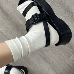 Women's Solid Crew Socks Breathable Mid Tube Stockings