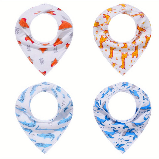4pcs Baby Cotton Bandana Bibs for Drooling Teething