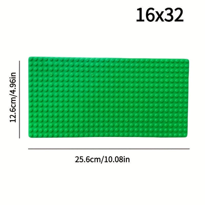 Building Baseplate 16x32 Studs Green ABS Easy Puzzle