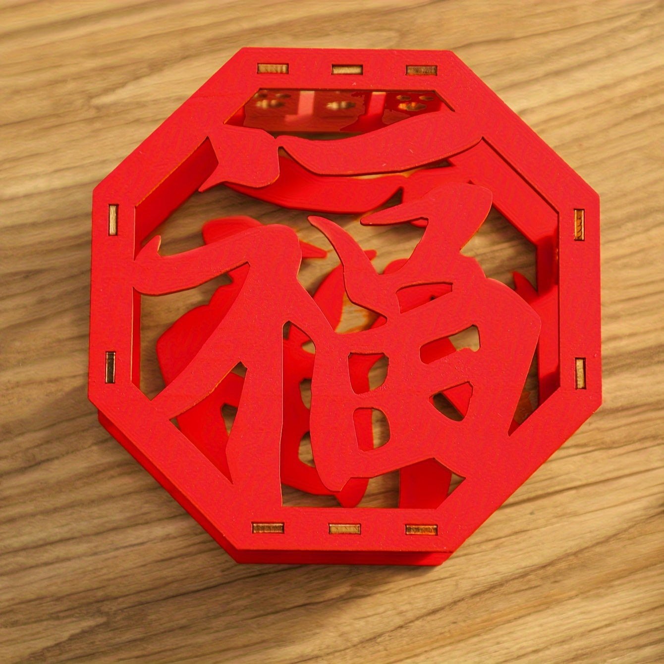 1pc Wooden Fu Character Ornament Year Decoration