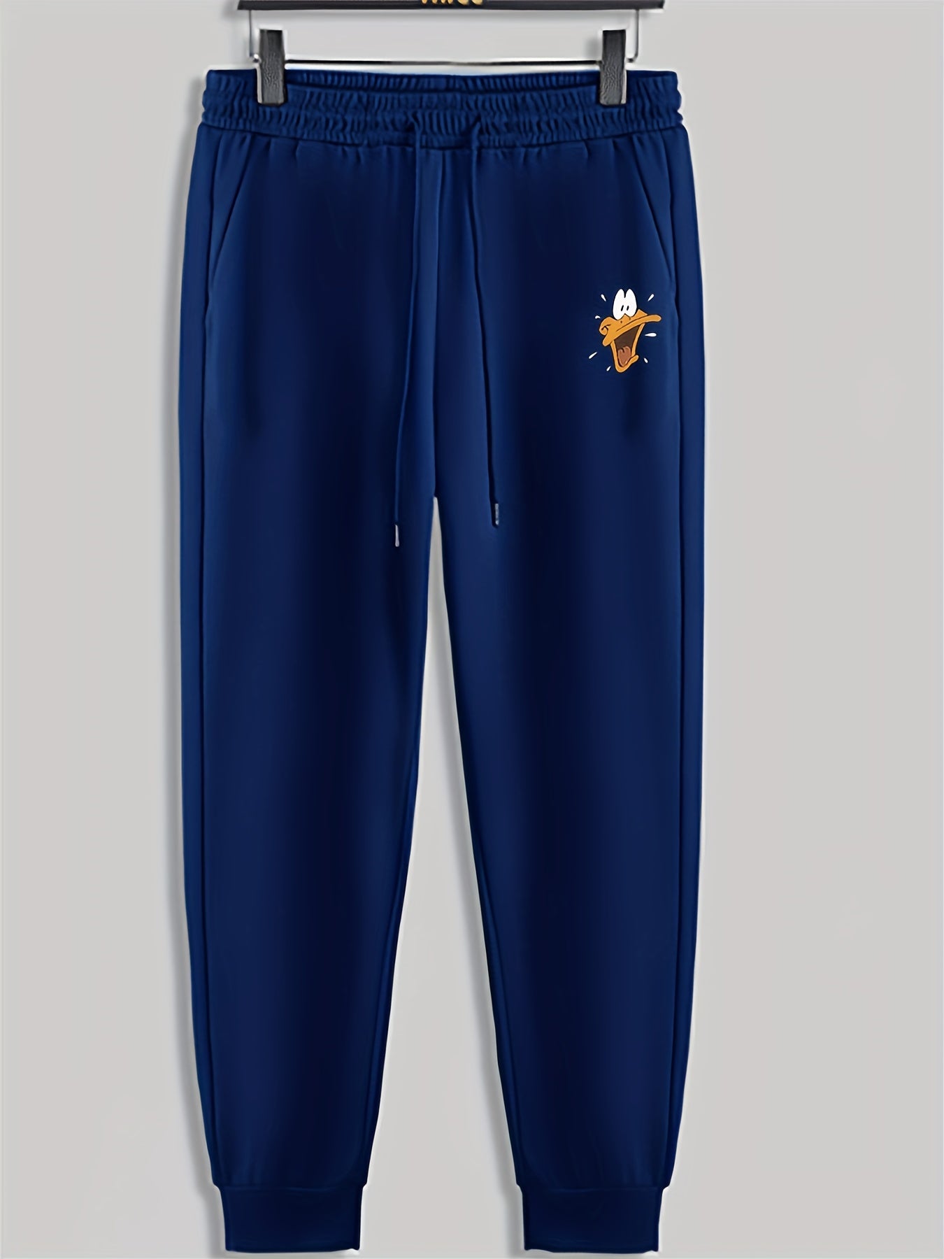Duck Mouth Print Men's Drawstring Sweatpants Loose Casual Trousers