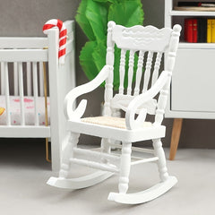 1:12 Scale Furniture Set Wooden Bed Rocking Horse Chair Cabinet Ideal Gift