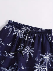 Boys Swim Trunks Coconut Tree Print Beach Pants