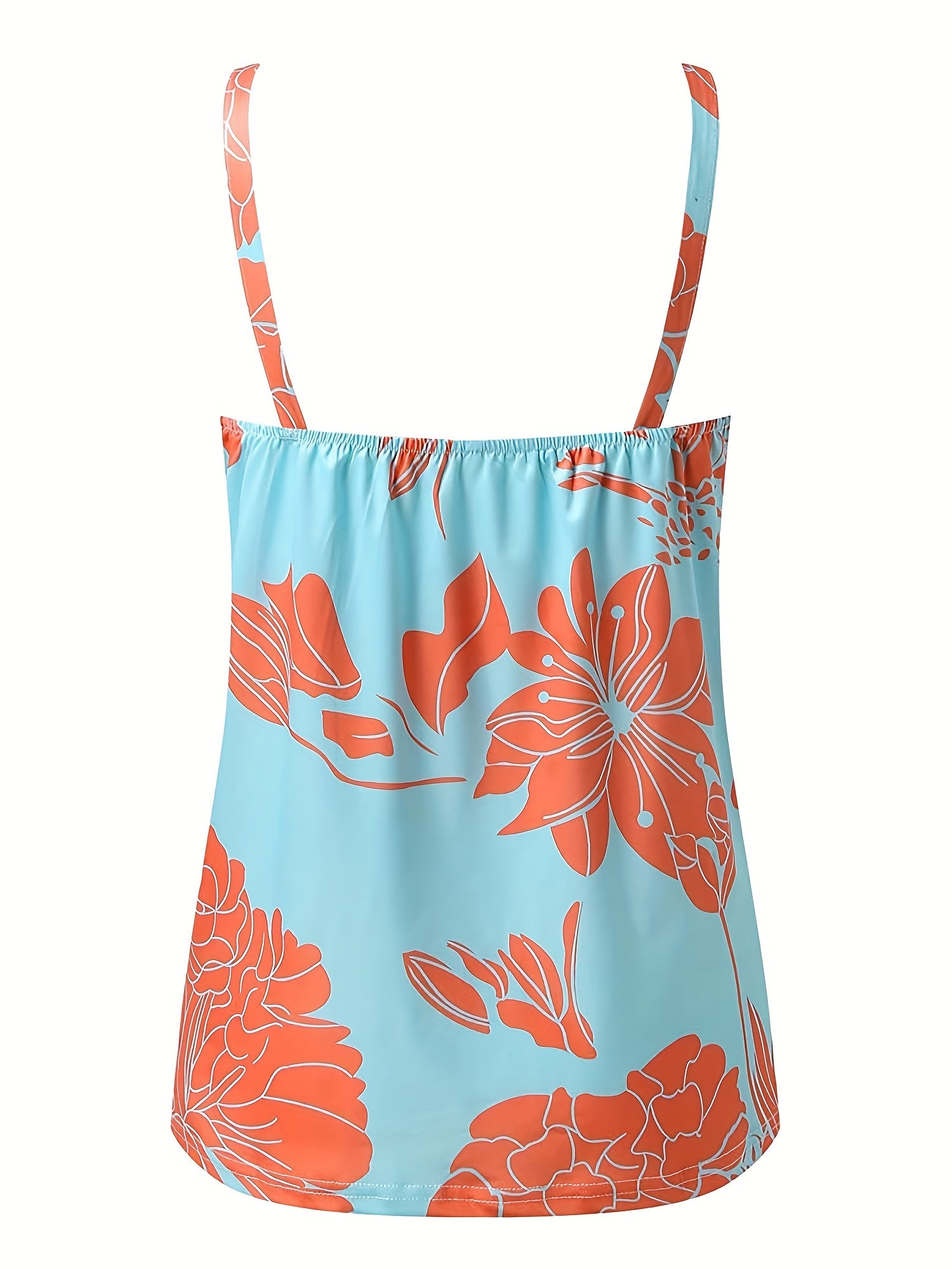 Chain Print V neck Cami Top Backless Spaghetti Strap Top