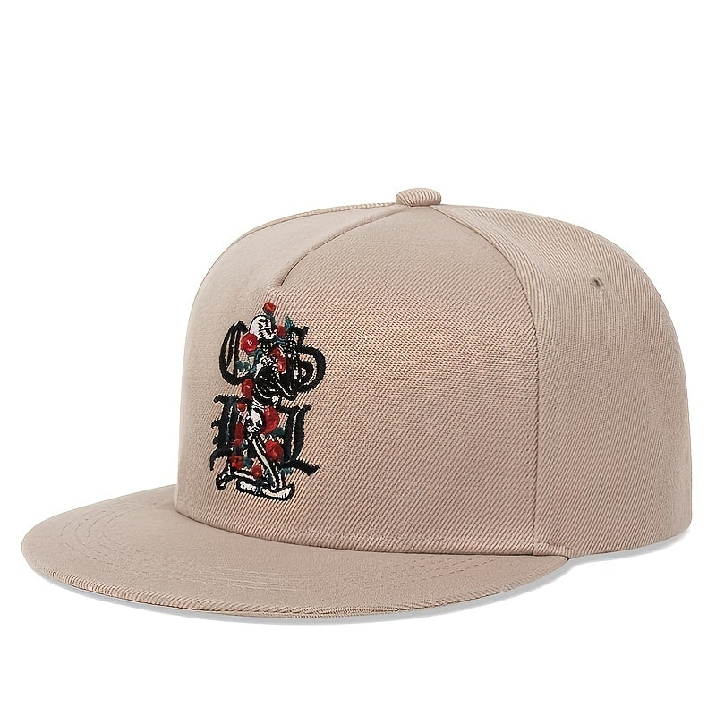 Rose Skull Khaki Hip Hop Hat