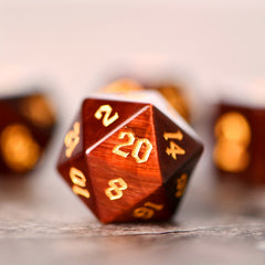 7pcs Red Tiger's Eye Gemstone Dices For RPG Games